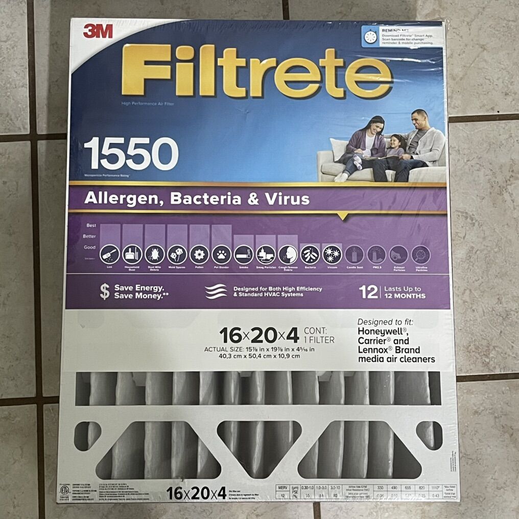 3M Filtrete 1550 16x20x4 Furnace Filter