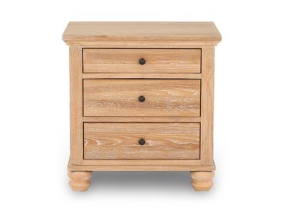 Cambridge Khaki 3-Drawer Nightstand with Lighting & Outlets