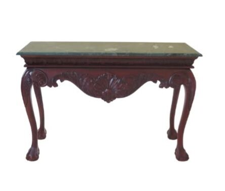 Vintage AntiqueHooker Marble Top Ball & Claw Mahogany Console Table
