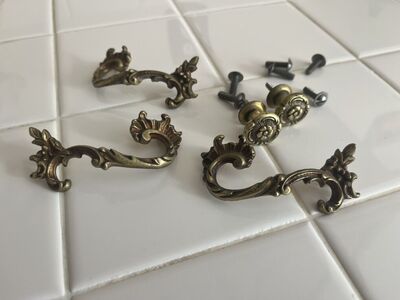 Antique Brass Handle Set