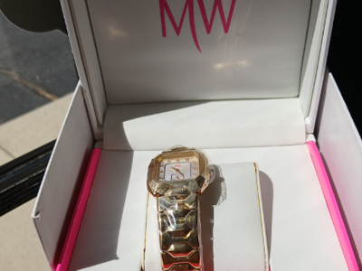 Matthew Williamson MW Collection Gold Tone Women's Watch - Square Face, Crystal Accents-Style 3