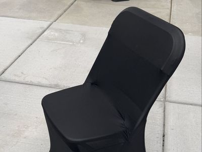 68 each Black Spandex Folding Chair Cover - Universal Fit, Stretchable, Wrinkle-Free, Weddings, or Event Decor.