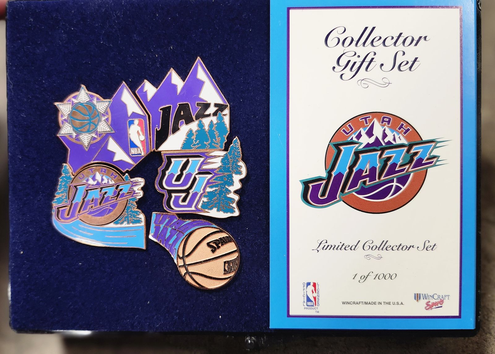 Vintage Utah Jazz WinCraft Limited Edition Enamel Pin Collector Gift Set (1 of 1000)