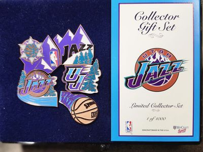 Vintage Utah Jazz WinCraft Limited Edition Enamel Pin Collector Gift Set (1 of 1000)