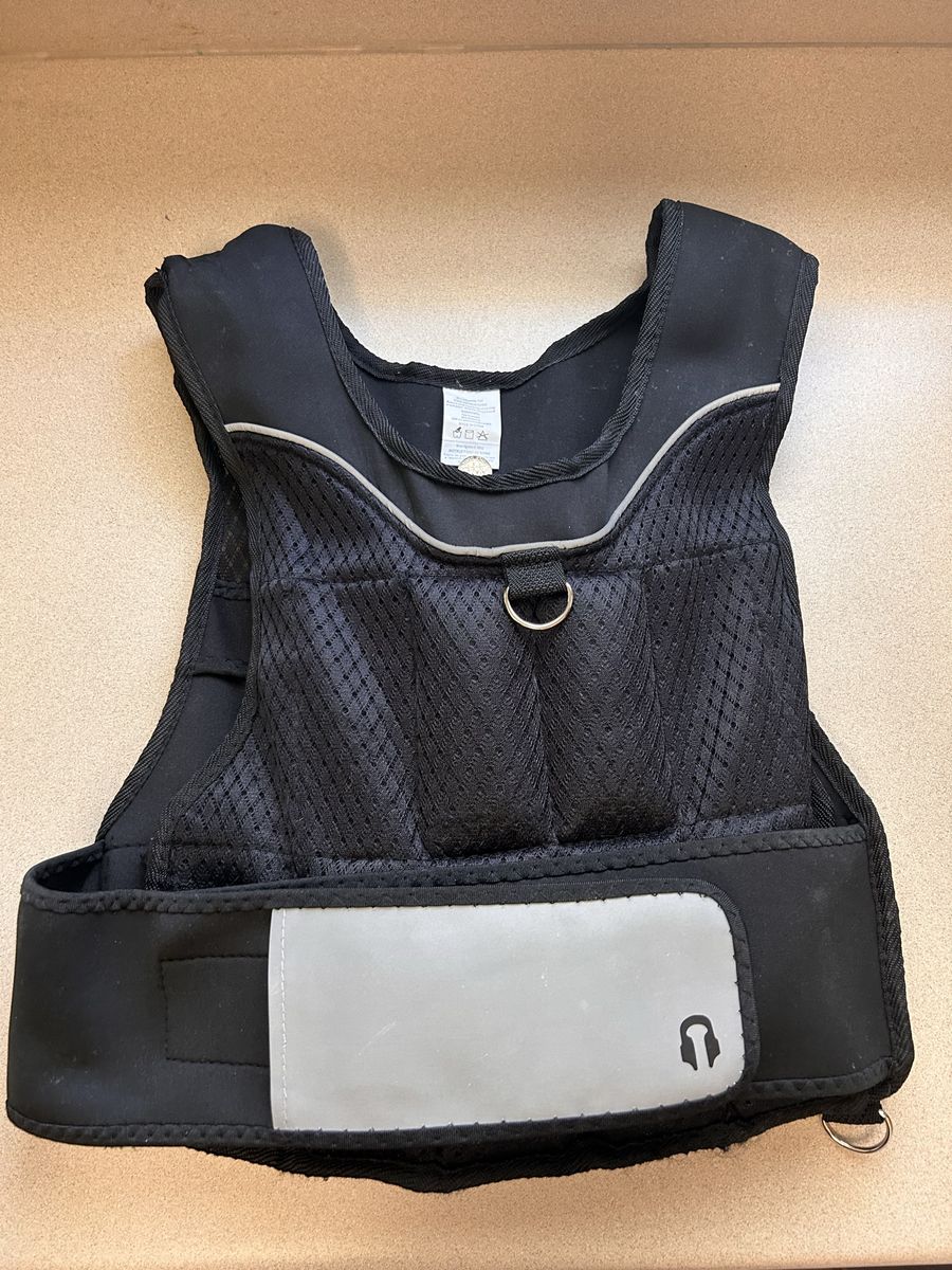 CAP Barbell 20lb Adjustable Weighted Vest - Black, Reflective Trim, D-Rings
