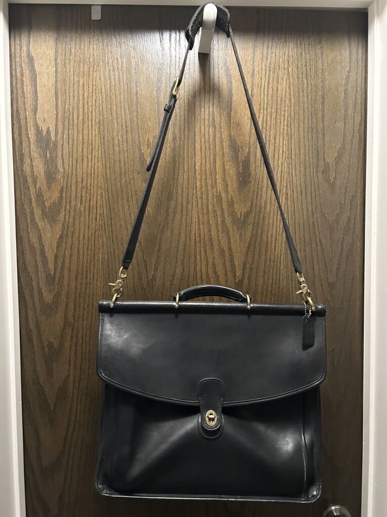 Vintage Coach Leather Black Briefcase