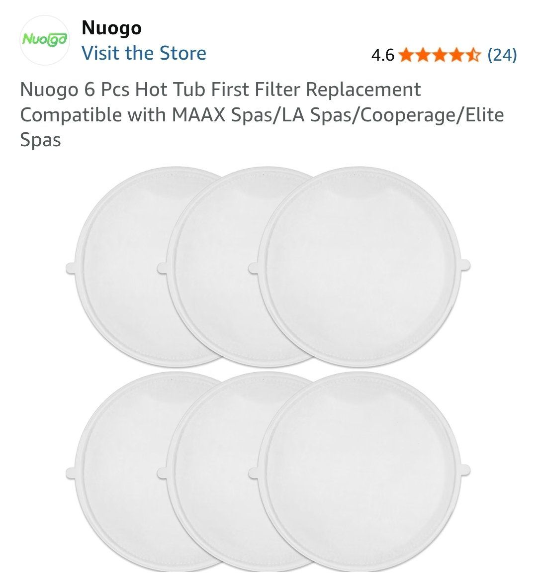 Nuogo 6 PCS Spa Hot Tub Filter Replacement Cartridge Mesh Screen 7.75-inch Diameter