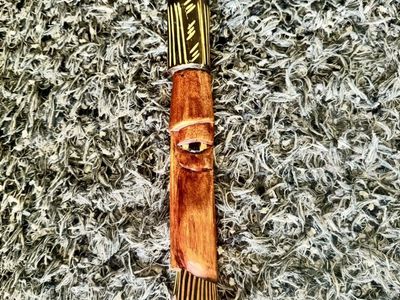 Hand Carved Walking Cane Stick- Haiti Tribal Decor