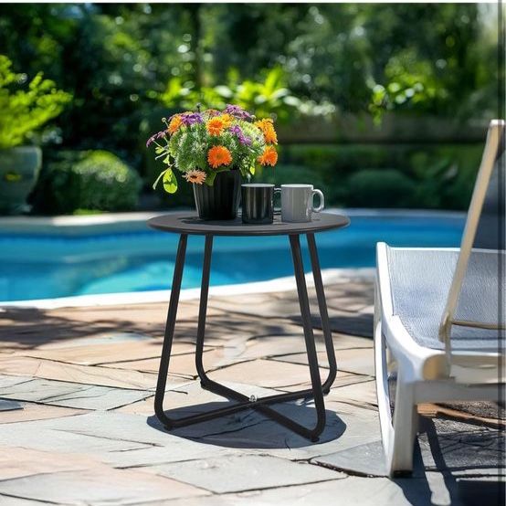 Small Round Metal Side Birstro Table