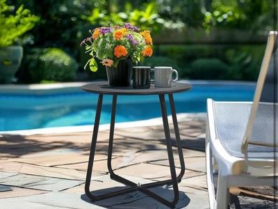 Small Round Metal Side Birstro Table