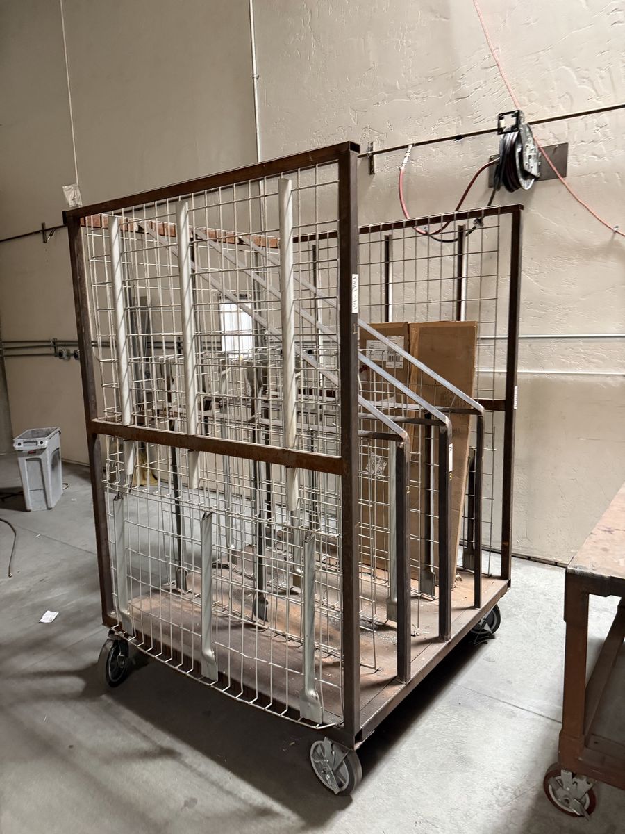 4-Compartment Rolling Metal Storage Cart