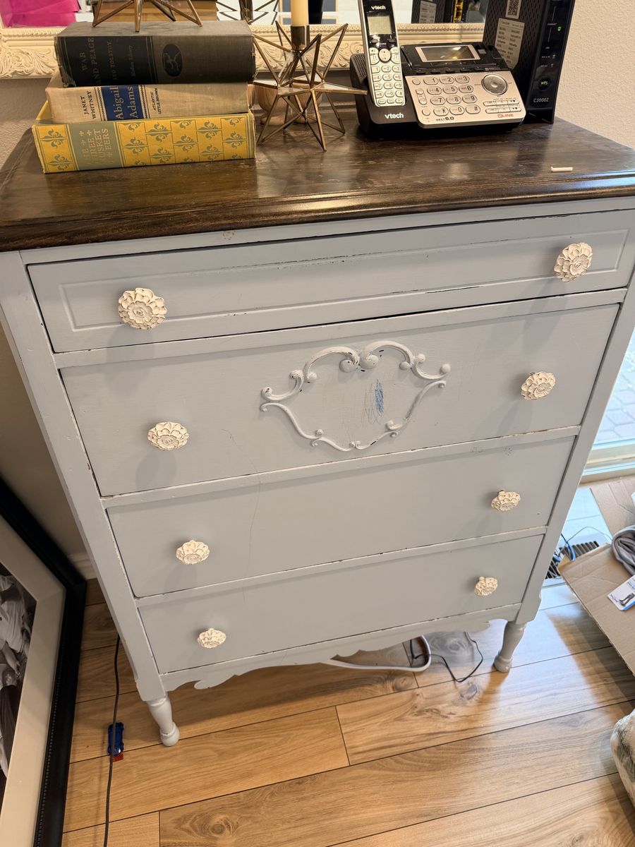 Antique blue dresser
