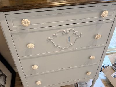Antique blue dresser