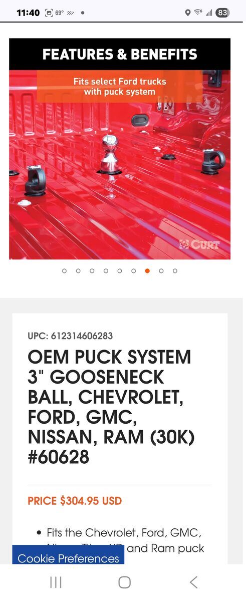 OEM Puck System 3-inch Gooseneck Ball