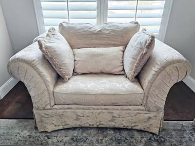 2 piece cream and gold couch set