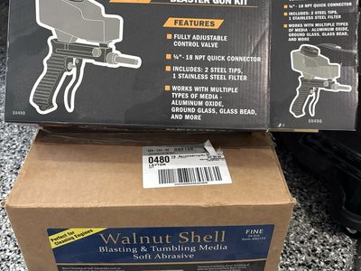 Sand blast gun and media