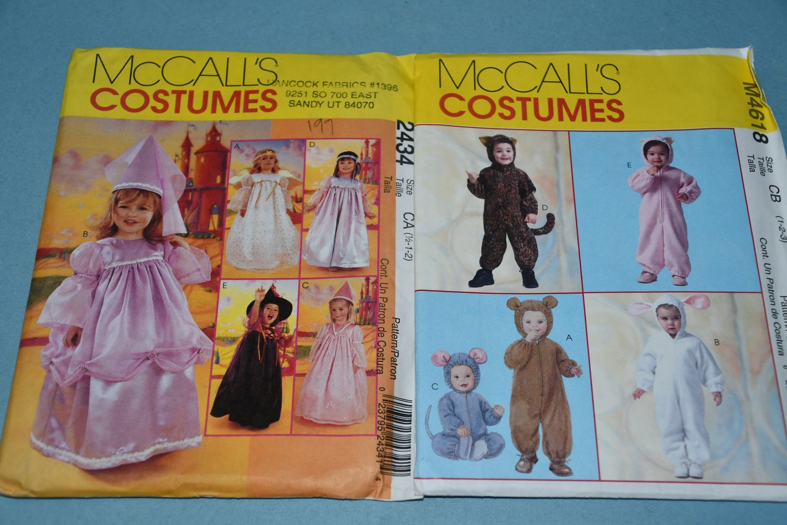 TODDLER HALLOWEEN COSTUME PATTERNS ~ BOYS & GIRLS ~ UNCUT ~ FACTORY FOLDED ~ McCALL'S ~ BOTH FOR $5