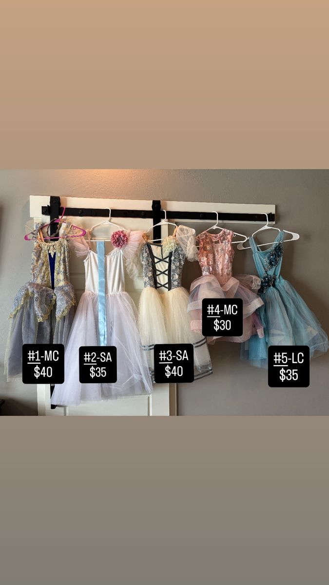 Girls' Ballet/Dance Costumes - Various Styles & Colors - Size MC, SA, LC Available