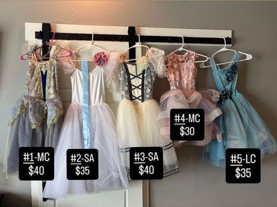 Girls' Ballet/Dance Costumes - Various Styles & Colors - Size MC, SA, LC Available