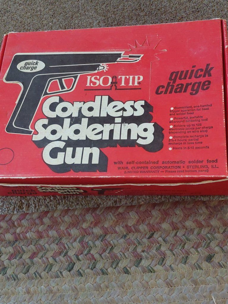 Vintage Wahl Iso-Tip Quick Charge Cordless Soldering Gun Kit in Original Box