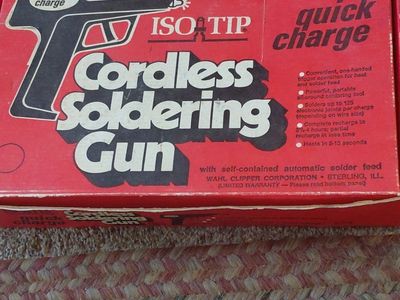 Vintage Wahl Iso-Tip Quick Charge Cordless Soldering Gun Kit in Original Box