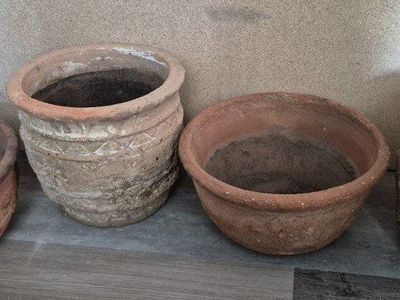 2 Outside Terracotta Clay pots