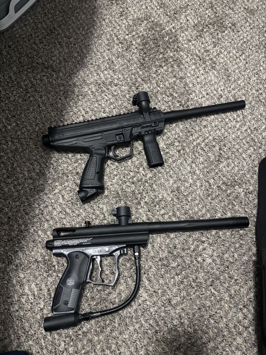 Two Paintball Guns: Tippmann Stormer Basic & Tippmann 98 Custom Platinum Series (Black)