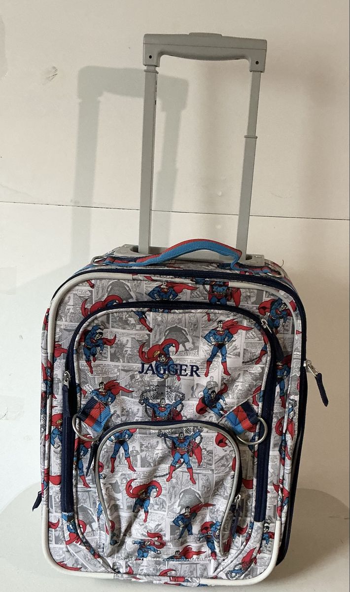 Pottery Barn Boys- Superman Wheels Luggage/Suitcase 