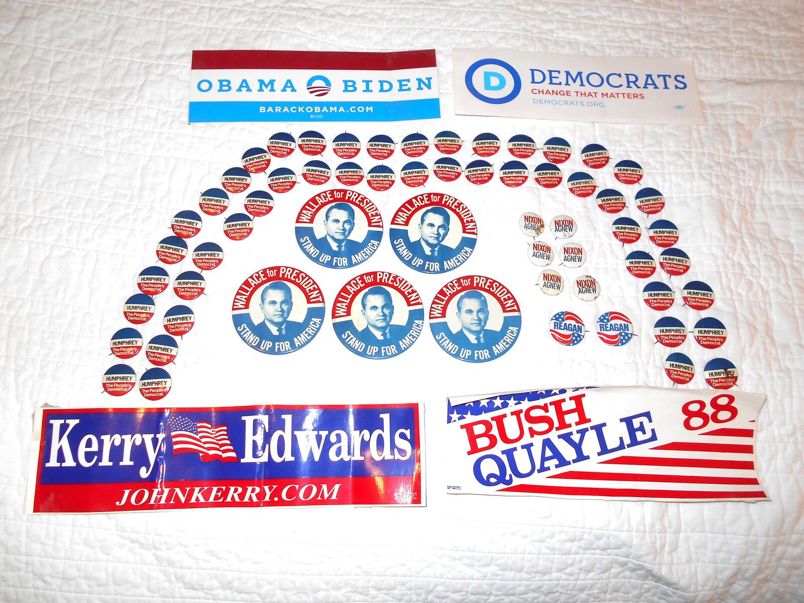 Ronald Reagan Richard Nixon Political Election Campaign Buttons Bumper Stickers Antique