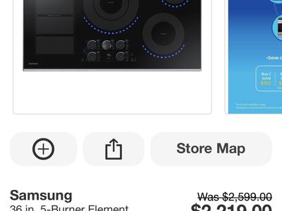 Samsung 36” Induction Cooktop 5 Burner FlexZone