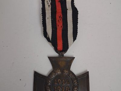 WWI German Hindenburg Cross Honor Combatant Medal with Ribbon 1914-1918