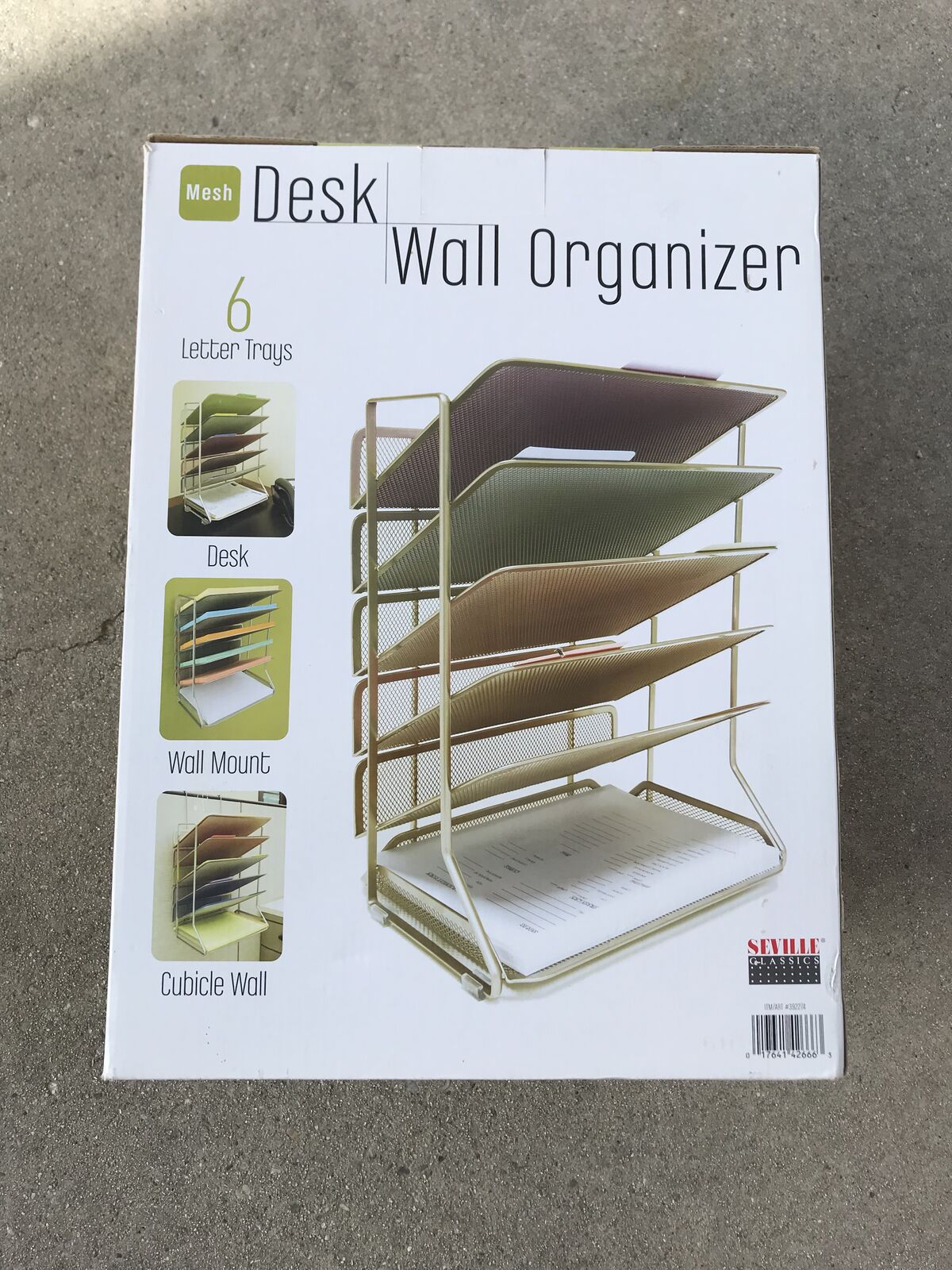 NEW Seville Classics Mesh Desk & Wall Organizer – 6 Letter Trays