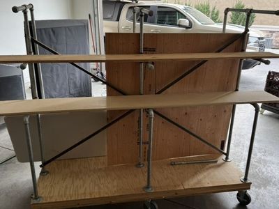 Custom Rolling Garage Storage Rack - Heavy Duty