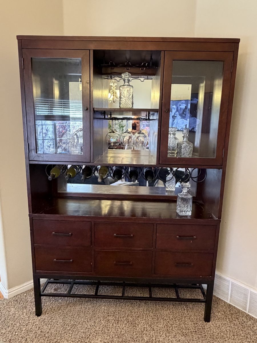 $600 OBO Cherry Wood China Hutch/Cabinet