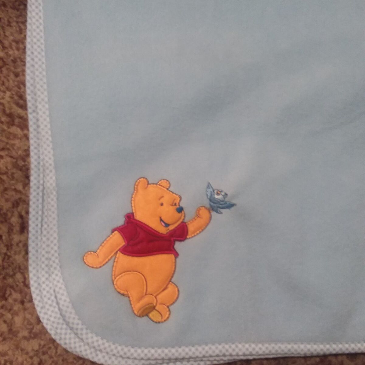 BLUE FLEECE WINNIE THE POOH BLANKET
