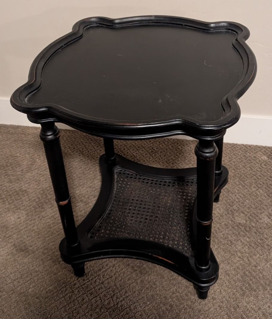 Black Wood End Table