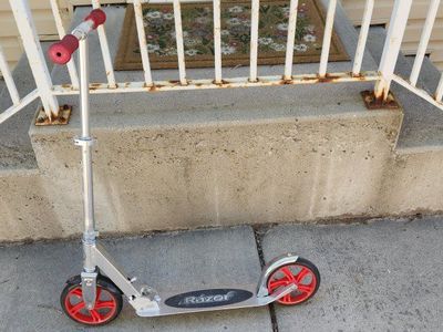 Razor A Kick Scooter - Silver with Red Wheels - Classic Foldable Design for Kids
