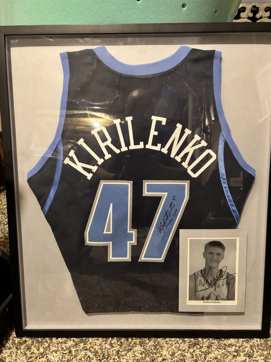 Framed Andrei Kirilenko Utah Jazz #47 Autographed Jersey Display