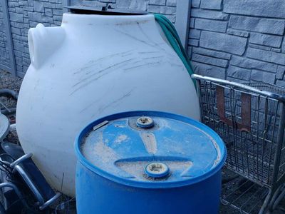 55 gallon Blue water storage barrel