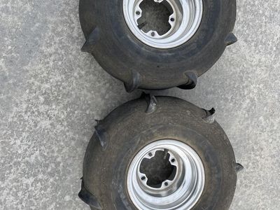 Honda rims with Scott track paddle Tires