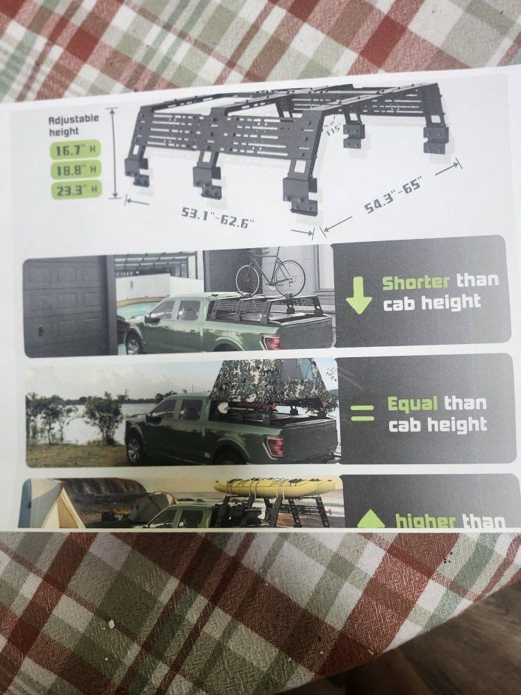 Adjustable Truck Bed Rack for Camping, Overlanding, Roof Top Tent, and Gear