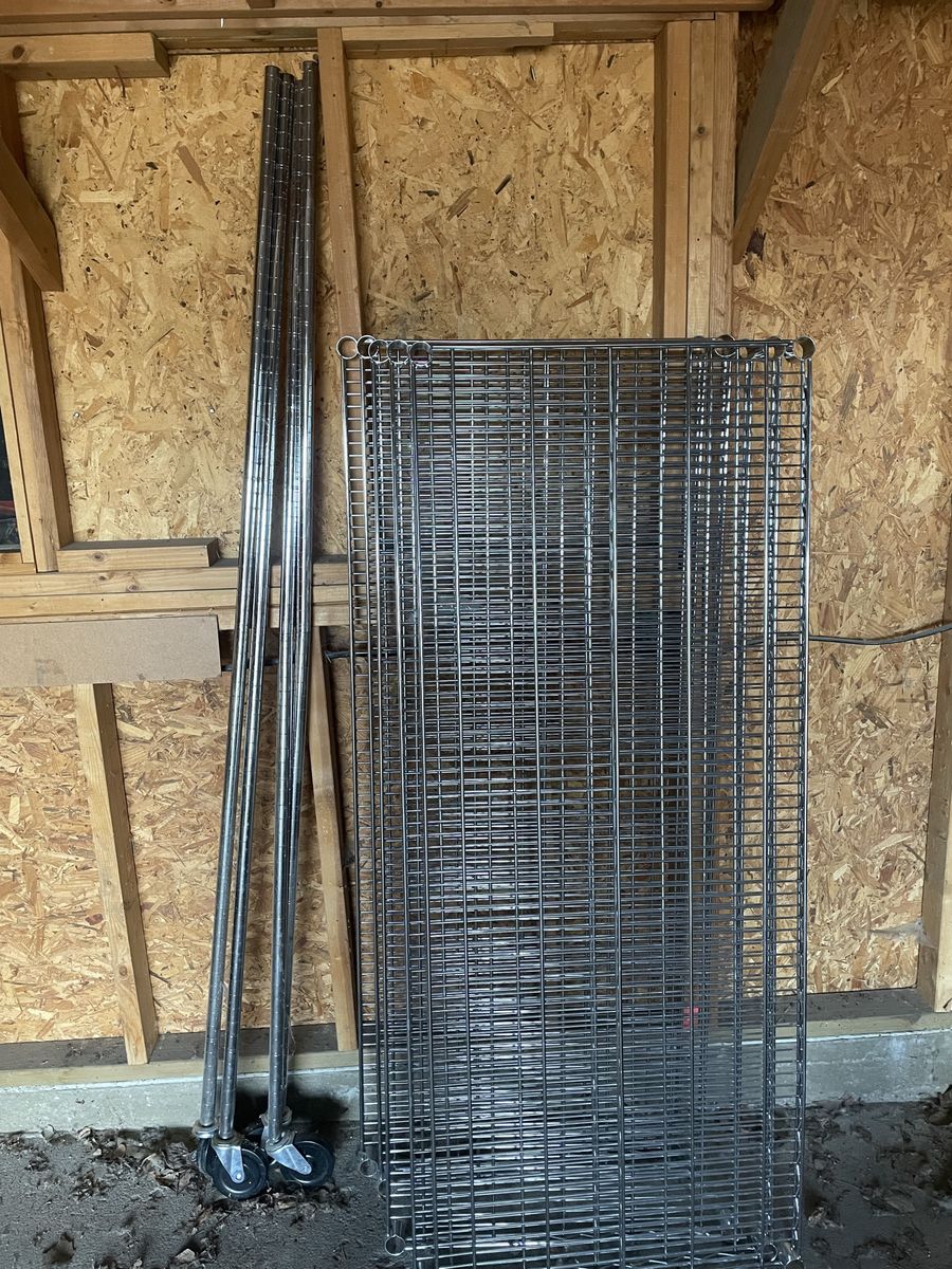 5-Tier Steel Wire Shelving Unit with Casters in Chrome