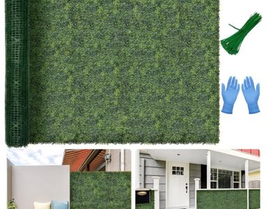 Artificial Boxwood Backdrop Roll: 72"x144" (72 sqft) UV-Anti Greenery Faux Grass Hedge for Indoor Outdoor Green Wall Decor, Pati