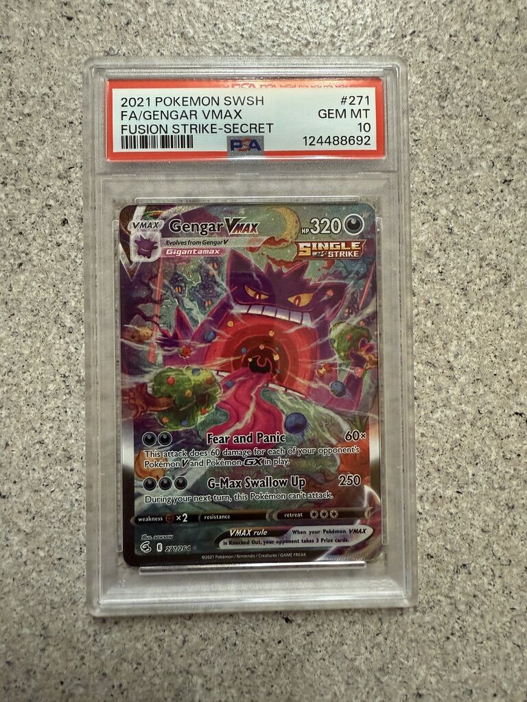 PSA 10 Gengar VMAX 271/264 Alt Art Pokemon 2021 Fusion Strike. NEW CEERT 10/25
