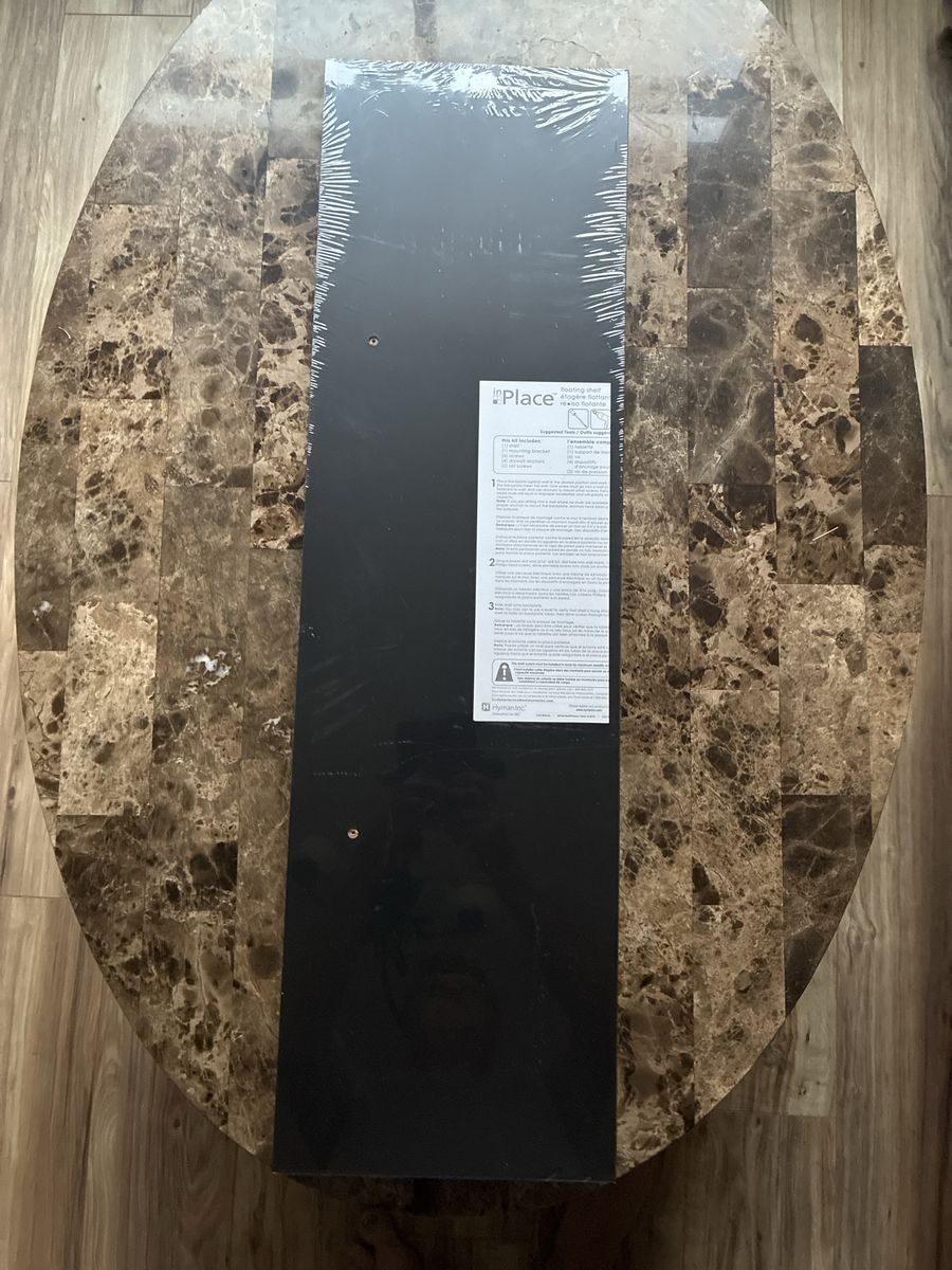 InPlace Floating Wall Shelf - Black 36" x 10" x 2" - New in Packaging