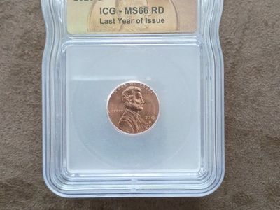 2025-D ICG MS66 RD Lincoln Penny - Last Year of Issue 1 Cent Coin Graded