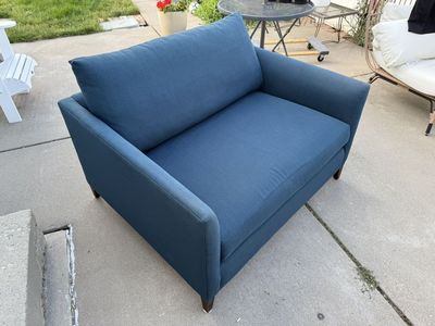 Crate And Barrel Klyne Chair And A Half Blue