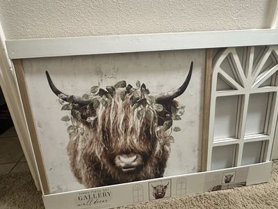 New in box highland cow gallery set wall decor