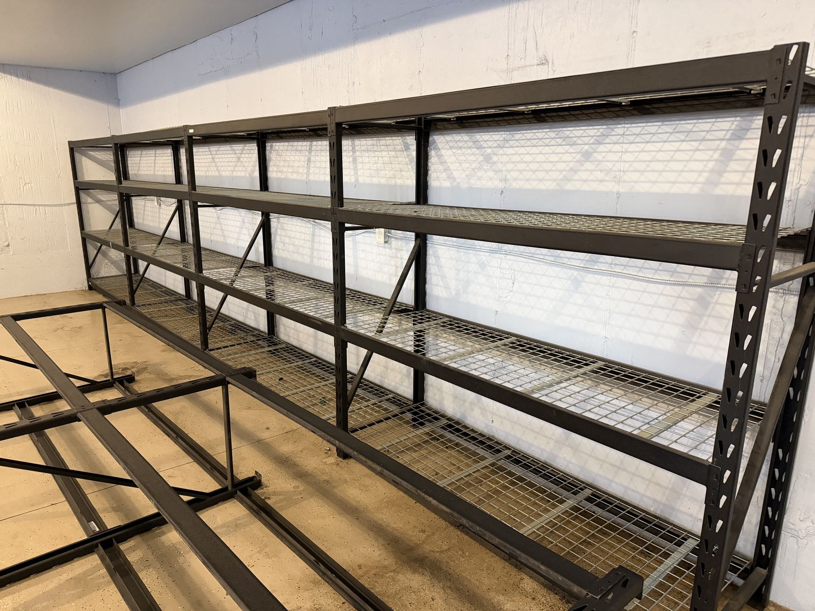 Shelving 25’ by 24” by 72”.