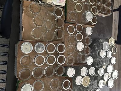 100+ Ball & Kerr Mason Canning Jars - Pint & Quart, Regular & Wide Mouth w/ Lids & Bands
